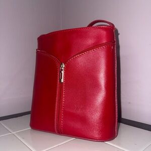 Vera Pelle Italian Red Leather Bag